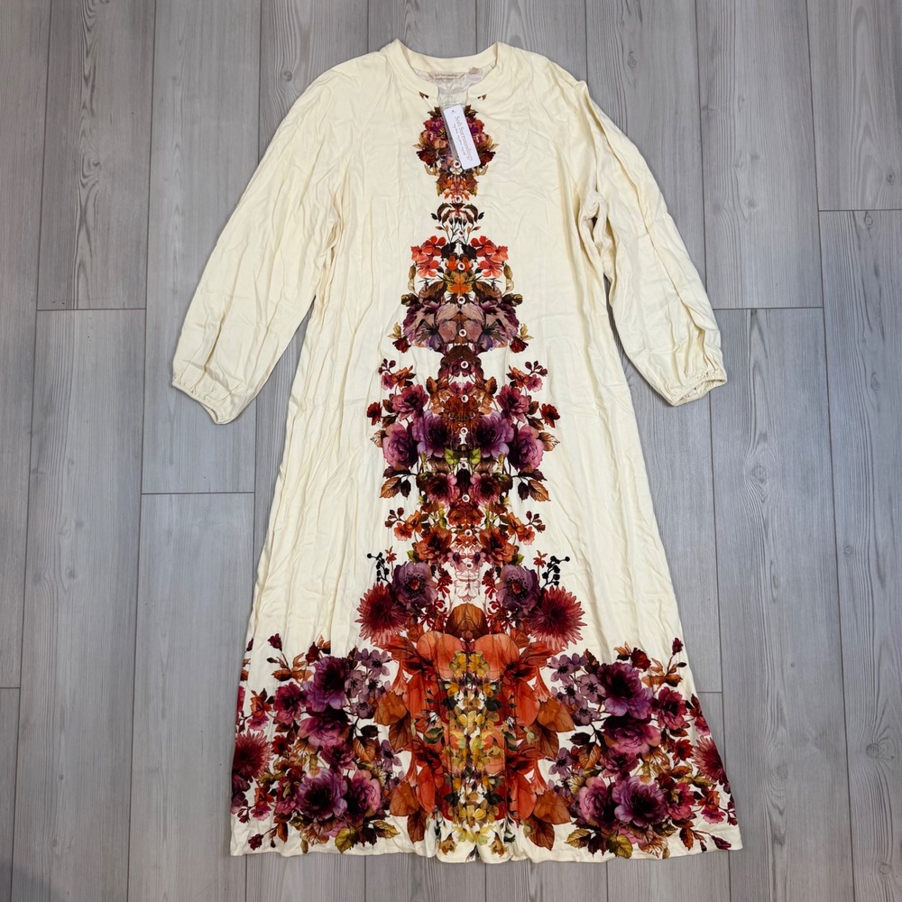 Soft Surroundings Paulette Shirtdress 1X Multi Floral Rayon Maxi Dress NWT